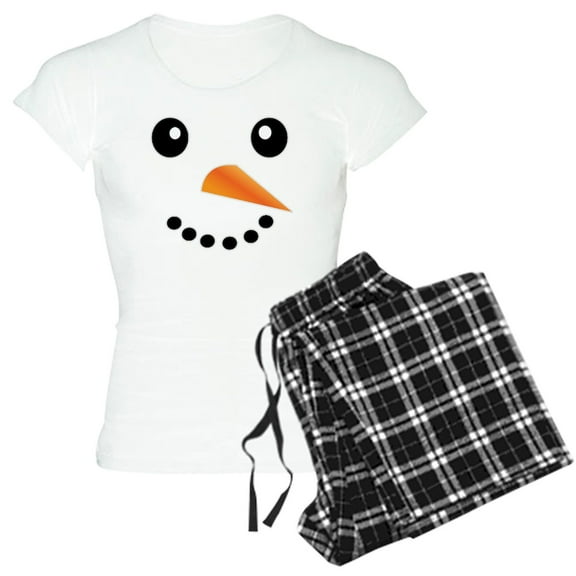 CafePress - FROSTY SNOWMAN FACE Women's Light Pajamas - Women's Short Sleeve Print T-Shirt and Pants Light Cotton Pajama Set