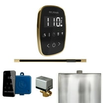 Mr Steam ButlerFlex Steam Shower Pkg w/TempoFlex Control and Linear Steamhead in Black Satin Brass