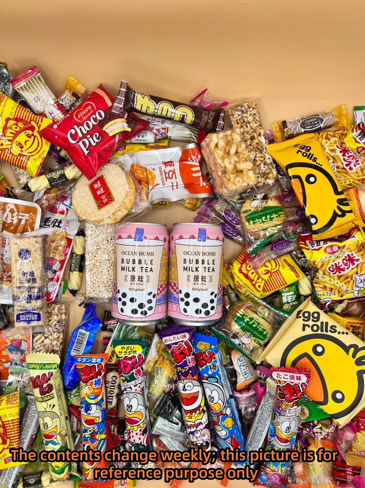 Asian Snack Box (60 Mixes + 1 Full Size +1 Drink) – Japanese Korean Chinese Candy Mix, Chips, Cookies & Savory Snacks Sampler Gift Set