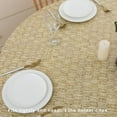 thumbnail image 3 of GFDYREE Round Vinyl Fitted Tablecloth with Flannel Backing Elastic Edge Plastic Table Cover Waterproof Table Cloth Stain-Resistant Wipeable for 40"-44" Round Table, 3 of 7