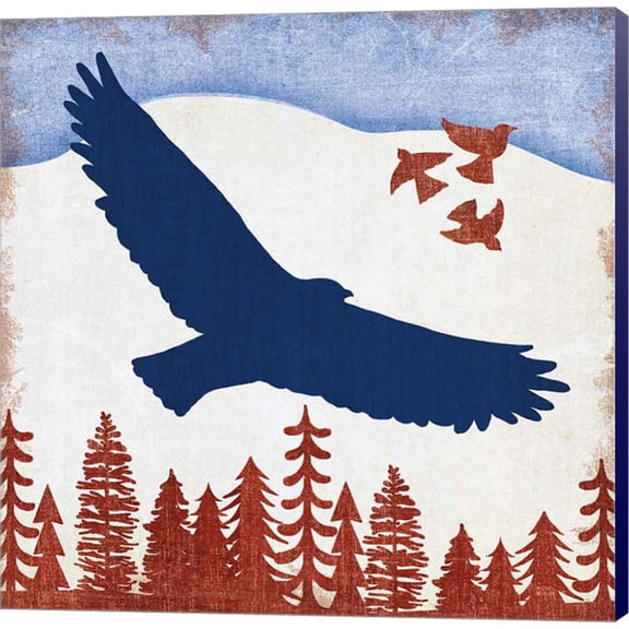 Great Art Now Patriotic Woodland Eagle by Michael Mullan, Canvas Wall Art, 12W x 12H