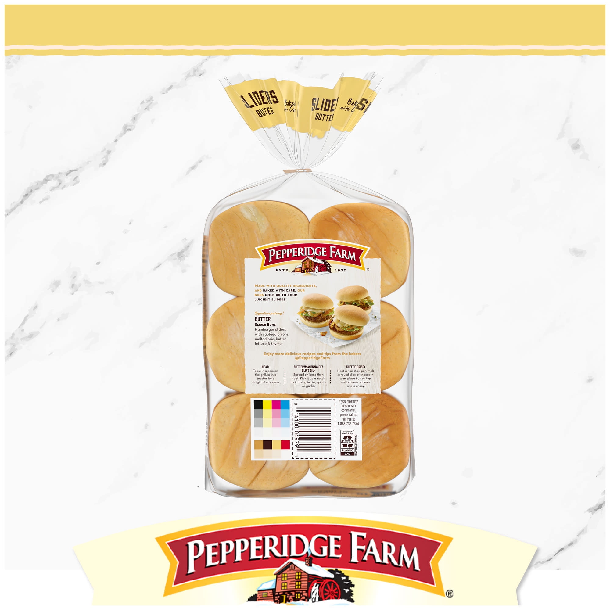 Pepperidge Farm Butter Slider Buns, 12-Pack Bag