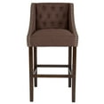 thumbnail image 6 of Flash Furniture Carmel Series 30" High Transitional Tufted Walnut Barstool with Accent Nail Trim in Brown Fabric, 6 of 6