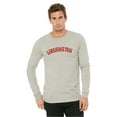 thumbnail image 2 of Daxton Retro Washington Arch Font Long Sleeves T Shirt Soft Med Weight Cotton, Oat Tee Red Font, M, 2 of 2