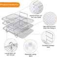 thumbnail image 4 of Air Fryer Rack Compatible with Ninja Foodi Dual Air Fryer Dehydrator Stand 304 Stainless Steel Dehydrator Rack 3-Layer Dehydrator Holder Tray with 3 Stackable Sheets Air Fryer Square Pan, 4 of 10