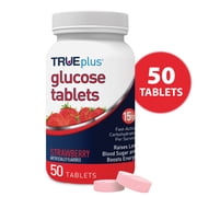 TRUEplus® Glucose Tablets, Strawberry Flavor - 50ct Bottle