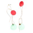thumbnail image 6 of FRCOLOR 1 Pair Retro Earrings Statement Earrings Red Color Festive Occasions, 6 of 8