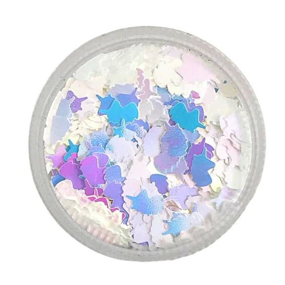 Mardi Gras Spot Iridescent White Unicorn 5mm 1oz (Each)