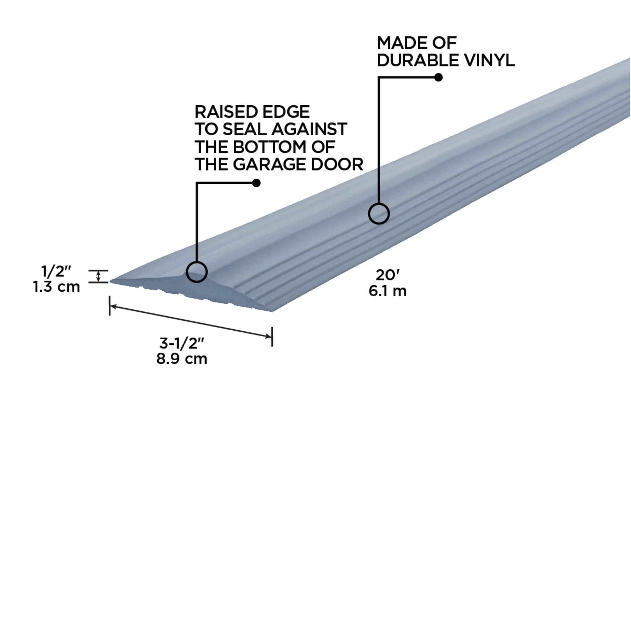 M-D Building Products 50101 20 ft. Gray Vinyl Garage Door Threshold Kit