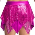 thumbnail image 5 of iixpin Girls' Jazz Hip Hop Dance Performance Costume Tank Top with Pleated Skirt Sparkly Dancing Clothing Set Hot Pink 10, 5 of 6