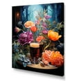 thumbnail image 2 of Designart "Artisanal Blend With Floral Backdrop" Beer Wall Art Living Room, 2 of 7