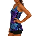 thumbnail image 4 of XUNKUSGA Tankini Swimsuits for Women Tummy Control Long Torso Top and High Waisted Boyshorts Bathing Suits Fashion Retro Floral Womens Bathing Suits,Black,XL, 4 of 8