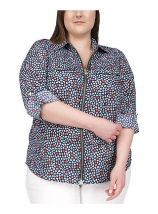 MICHAEL Michael Kors Womens Plus Printed Zipper Back Tank Top Blue M :  : Clothing, Shoes & Accessories