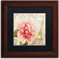 Trademark Fine Art "Bonjour One" Canvas Art by Color Bakery Black Matte, Wood Frame