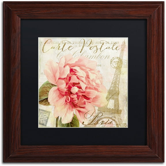 Trademark Fine Art "Bonjour One" Canvas Art by Color Bakery Black Matte, Wood Frame