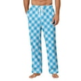 thumbnail image 2 of Drmagiyhm Pajama Pants Men Fuzzy Christmas Print Lounge Pants Autumn Big and Tall Pj Pants Lazy One Sleeping Pants Wide-Leg Elastic Waist Red Plaid Soft Pants 2XL, 2 of 5