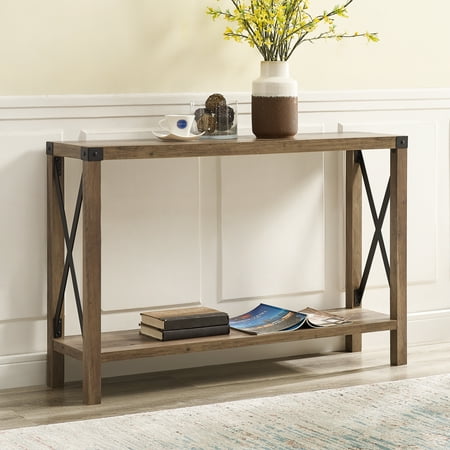 Manor Park Rustic Farmhouse Wood Console Table Oak
