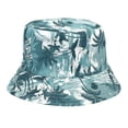 thumbnail image 1 of Chapeaux Seau Imprimé Arbre de Coco, Chapeau de Pêcheur, Double Usage Extérieur, Protection Solaire, 1 of 4