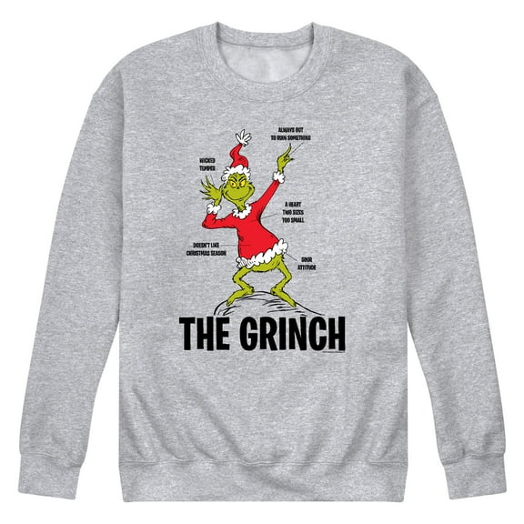 Dr. Seuss - Santa Grinch - Men's Crew Neck Fleece Pullover