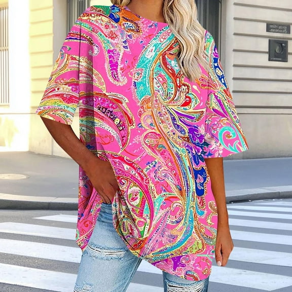 Pohista Womens Tops Casual Womens Graphic T Shirts V Neck Cotton Blouses for Women Casual Womens Short Sleeve Shirts reorder items