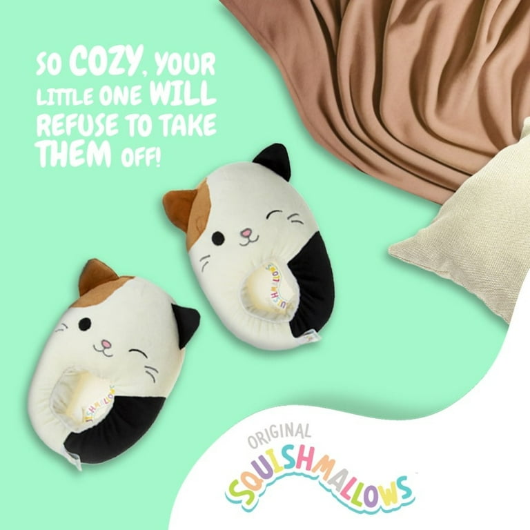 Squishmallow Cam Calico Cat KIDS SIZE 11/12 Plush Soft Slippers