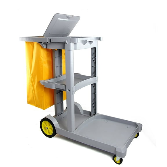 Commercial Cleaning Janitorial Cart with Cover & 25 Gallon Vinyl Bag