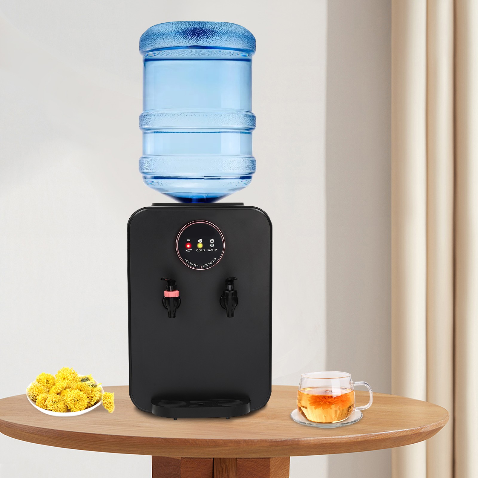10.04*9.84 Black Rectangle Large Capacity Premium Countertop Water Dispenser for Desk, Bedside Table