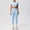 Light Blue, variant on SKQIT Women's 2 Piece Workout Set – Athletic Crew Neck T-shirt & High Waist Leggings – Activewear for Gym, Running & Yoga
