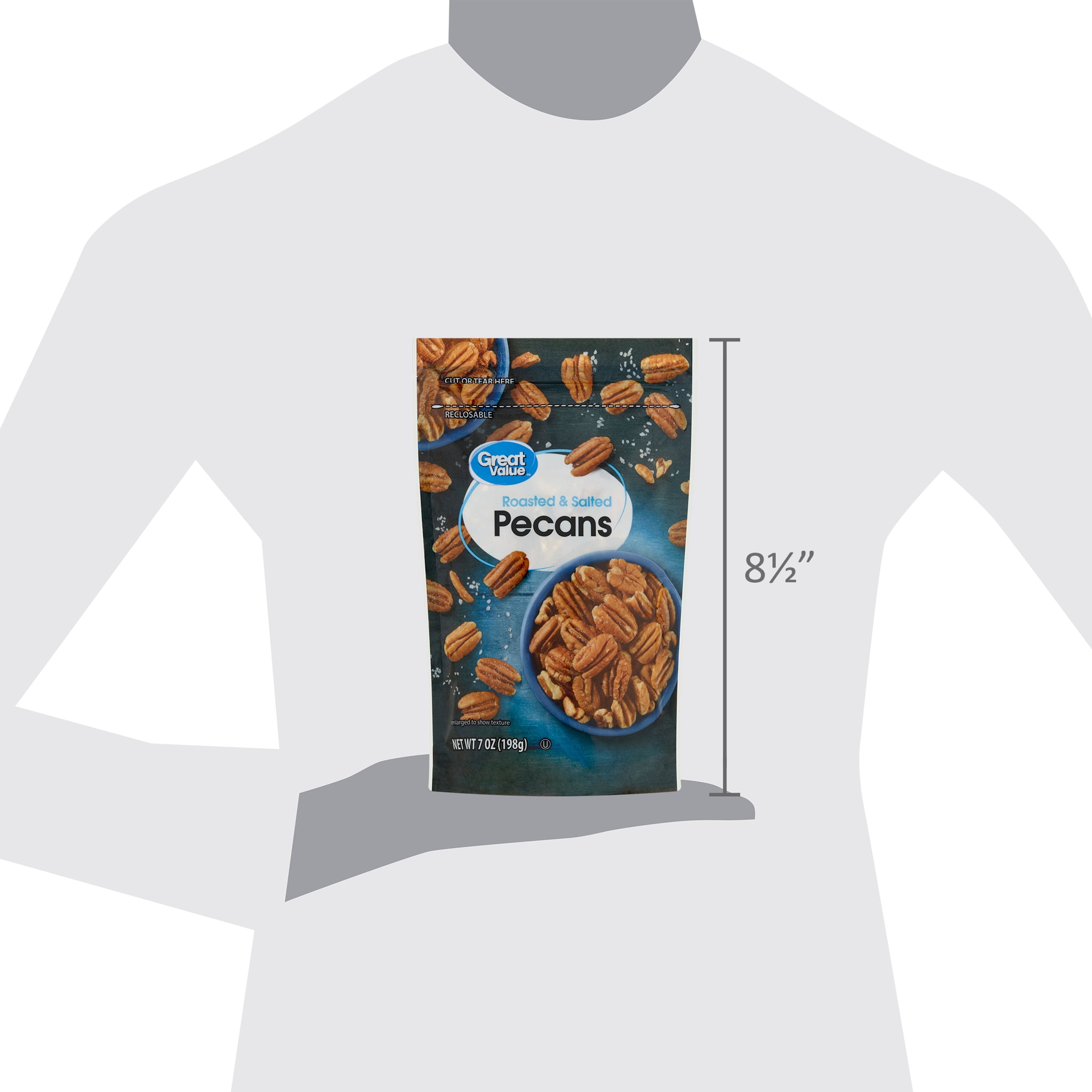 (3 pack) Great Value Roasted & Salted Pecans, 7 oz