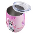 thumbnail image 3 of Faith Love Hope Siberian Husky Breast Cancer Awareness Survivor 12oz Stainless Steel Wine Tumbler Insulated Cup with Lid Husky Dog Lover Gifts - 02017, 3 of 5
