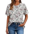 thumbnail image 3 of Delliss Womens Short Sleeve Tops Crew Neck T-Shirts Casual Blouses Dressy Loose Summer Clothes 2025, 3 of 4
