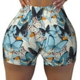 thumbnail image 2 of Daiia Butterflys Pattern Women's Workout Shorts Biker Shorts - High Waisted Workout Spandex Tummy Control Gym Running Yoga Shorts-Large, 2 of 8