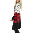 thumbnail image 3 of Munlar Plaid Cardigan Long Sleeve White Lab Coat Christmas Winter Coat for Women, 3 of 7