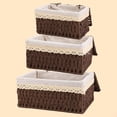 thumbnail image 1 of Juego de Cestas de Almacenaje, 3 Piezas Canastas Organizadoras con tapa, Cestas de tejidas a mano para almacenamiento para Diseño Decorativo para Hogar, Dormitorio y Baño(Beige), 1 of 4