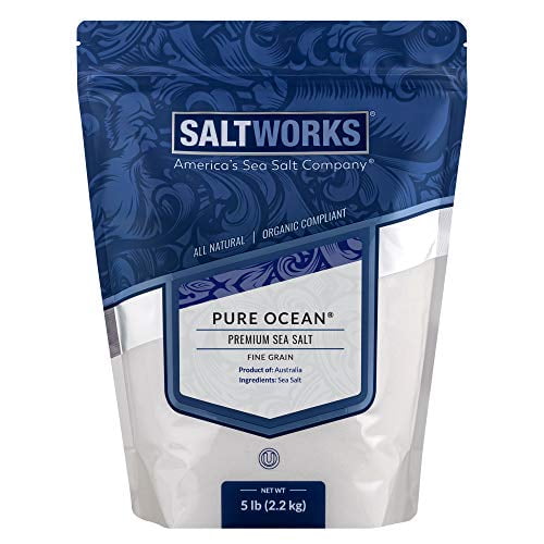 SaltWorks Pure Ocean Sea Salt, Fine Grain, 5 Pound Bulk Bag Walmart
