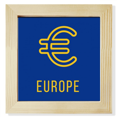 thumbnail image 1 of Moneda simbólica del mercado europeo Pantalla de escritorio de pared de fotograma cuadrado, 1 of 4