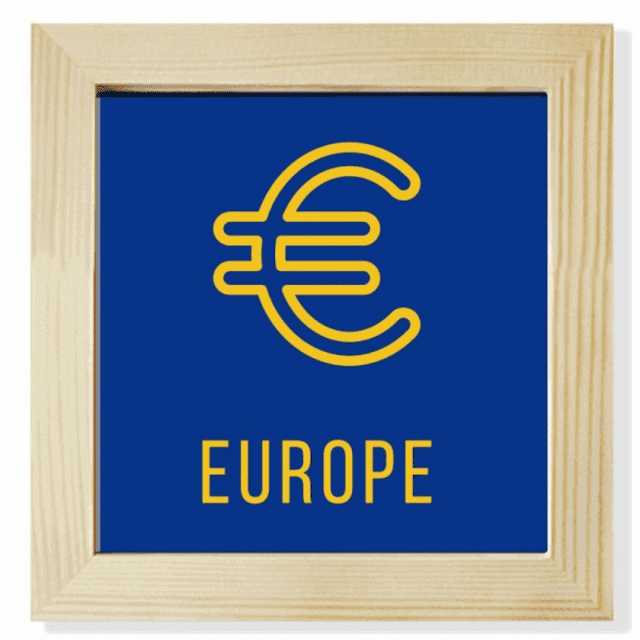 Moneda simbólica del mercado europeo Pantalla de escritorio de pared de fotograma cuadrado