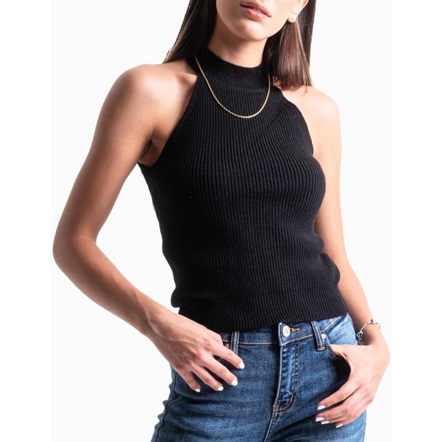 Blusa básica cuello halter Balam, 0088 (Negro) negro M