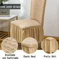 thumbnail image 4 of Set of 2 Stretch Chair Slipcovers with Skirt Removable Washable Kitchen Chair Protector Cover Set for Home, Party, Wedding(Beige, 2Pcs), 4 of 14