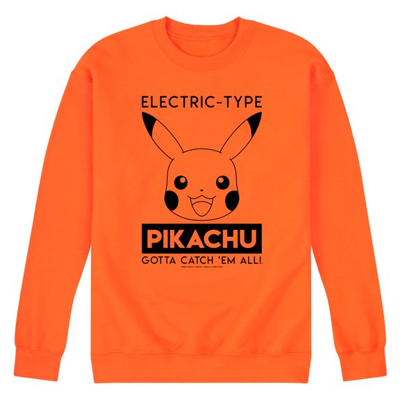 Pokémon - Pikachu Electric Type - Men's Crew Neck Fleece Pullover