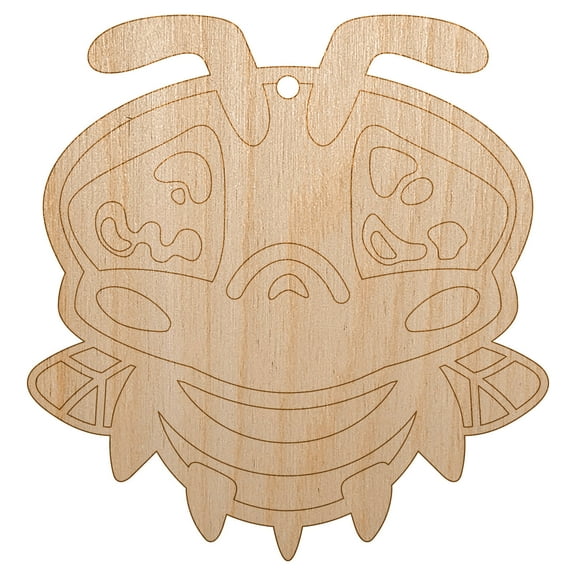 Cute Bee Sad Wood Holiday Christmas Tree Ornament Unfinished DIY Pre-Drilled Craft