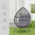 thumbnail image 3 of Outsunny Indoor Outdoor Wicker Egg Chair, Cushion, Gray, 3 of 9