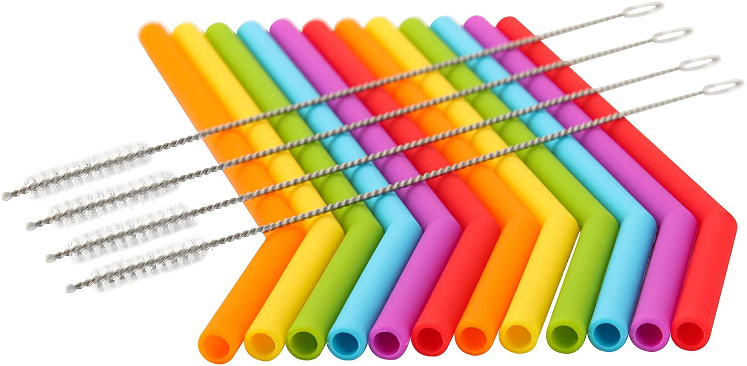 ALINK Reusable Silicone Smoothie Straws, 12” Extra Long Flexible Half  Gallon Replacement Straws for Tall Travel Mug, 32 oz 40 oz YETI/RTIC  Tumbler