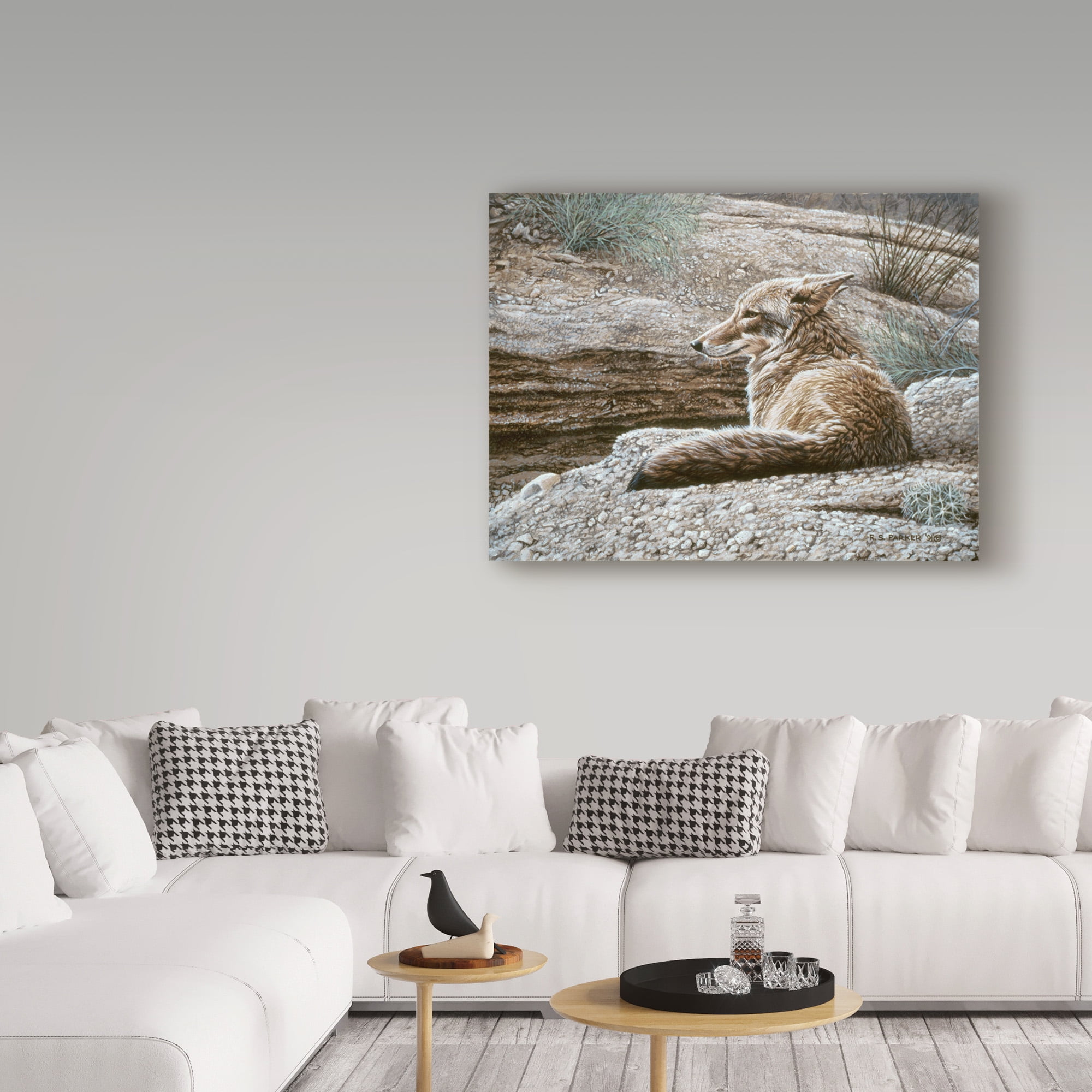 Trademark Fine Art 'Resting Coyote' Canvas Art by Ron Parker