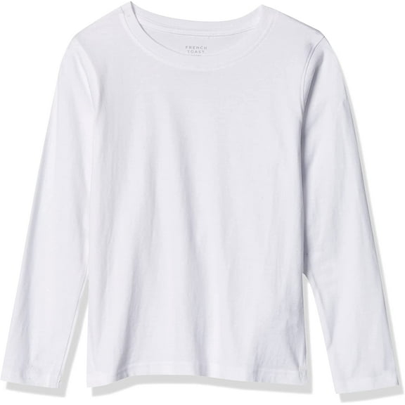 French Toast Boys' Long Sleeve Crewneck Tee T-Shirt 3 White