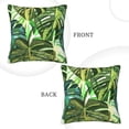 thumbnail image 3 of Square Throw Pillow Covers with Core, Tropical Leaf Watercolor Pillows for Sofa Beds, 20 x 20 inches Green, 3 of 9