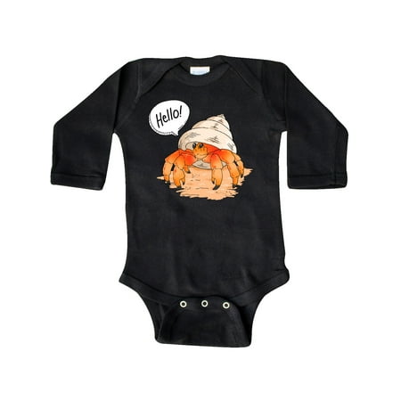 

Inktastic Summer Hello Cute Hermit Crab Gift Baby Boy or Baby Girl Long Sleeve Bodysuit