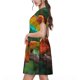 thumbnail image 2 of Easygdp Chameleon para Vestido Transpirable de Mujer, Vestido Suelto de Manga Corta con Pliegues y Bolsillos para el Verano, 2 of 6