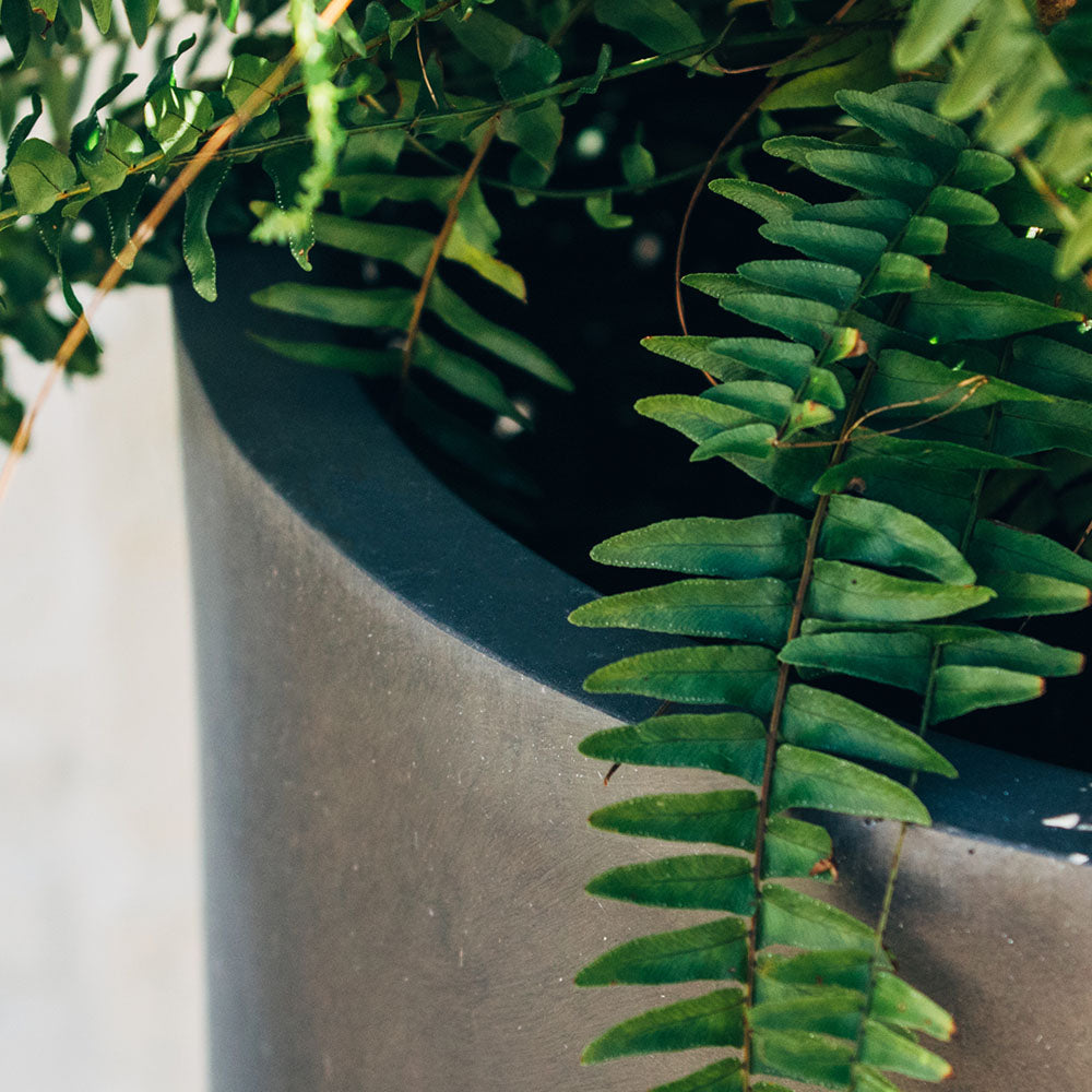 Ash & Ember 22" Laurel Charcoal Planter, Lightweight Fiberstone Composite with Weather-Resistant Finish