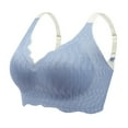 thumbnail image 1 of Curenmufel High Impact Sports Bras for Women Womens Seamless Ribbed Longline High Neck Sports Bra - Racerback Padded Slim Fit Crop Tank Top with Built in Pads (Blue,L), 1 of 9